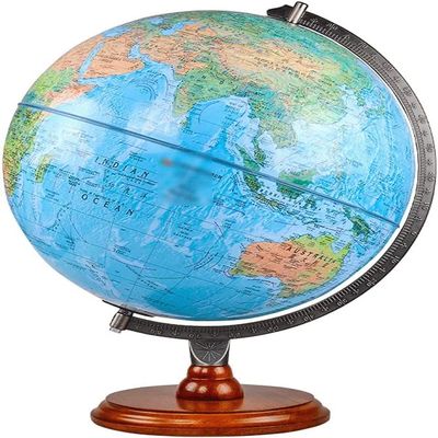 World Globe with Metal Stand Raised Embossed Classic Desktop Classroom Globe Adult and Kids Educational World Globe 12 Inch