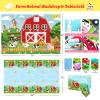 Fiesec Farm Party Decorations, Farm Animal Themed Birthday Party Decorations Backdrop Balloon Arch Garland Banner Tablecloth Cake Cupcake Topper Barn Animals Red Yellow view 3