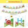 Fiesec Farm Party Decorations, Farm Animal Themed Birthday Party Decorations Backdrop Balloon Arch Garland Banner Tablecloth Cake Cupcake Topper Barn Animals Red Yellow view 4
