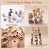 Smartwo Wooden Animals Threading Toys Lacing Beads for Toddlers 3 4 5 Years Old, Stacking Blocks Balance Toy, Educational Preschool Learning Toy, Montessori Activities for Boys & Girls view 2