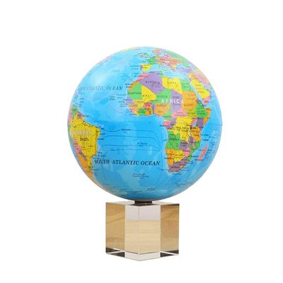 Creative Auto Rotating Glowing World Globe with Clear Crystal Base Traveler Globe Kids Earth Globe Decoration 5.9 Inch Diameter