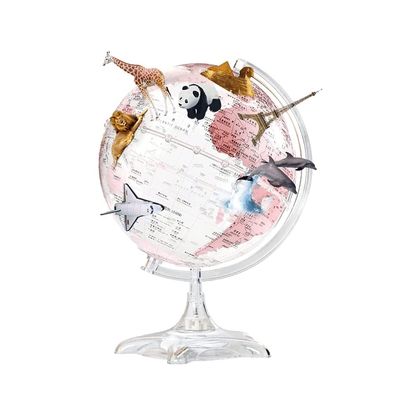 Cute Automatic 360 Rotating World Globe Pink Geographic Globe With World Map Educational Globe Kids World Globe 8.5 Inch