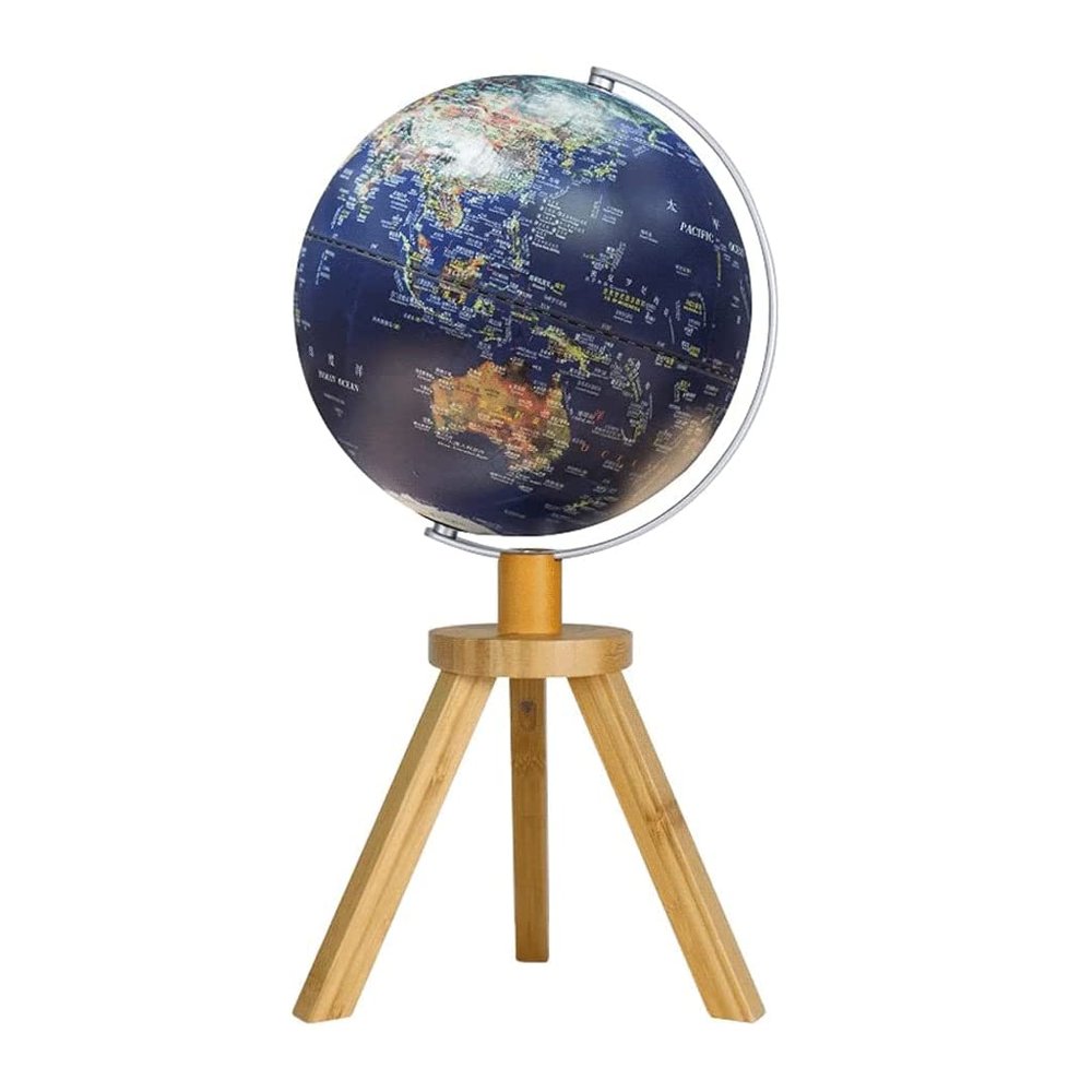 Classic Lighting World Globe Night Antique World Globe Desktop Home and Office Decor 10 Inch with Wooden Tripod