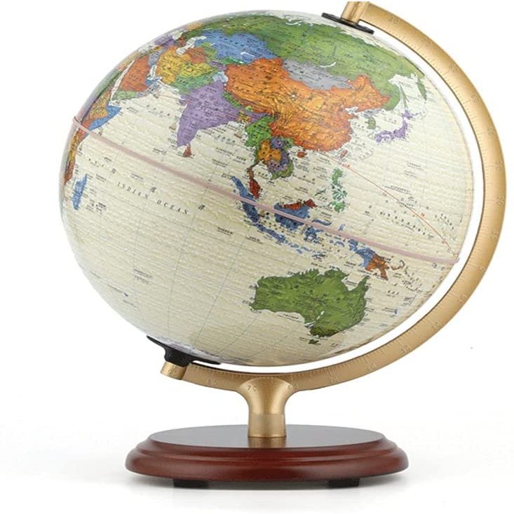 2 In 1 Glowing World Globe With Wooden Frame Children's Desk Office Decoration Educational World Globe 10 Inch