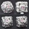 RULE DICE Metal DND Dice Set, 7pcs Hollow Jeweled Eyes Metal Dice Set, 70 Natural Gemstones Hand-Set, Collector's Grade DND Dice, Suitable for Role Playing Game D&D Dice (Silver and Pink Gemstone) view 4