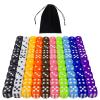 6 Sided Dice Set 10 Colors 16mm Acrylic Game Dice for DND, MTG, RPG, Tenzi, Yahtze, Bunco, Table Borad Games, Math Teaching (100 Pieces 10 Colors) view 1
