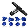 RCMYou Aluminum 17mm Wheel Hubs/Nuts Upgrades Part for 1/10 Widemaxx Maxx V2,Anodized Rc Hops Up Wheel Hubs Nuts w/Splines Wheel Wrench for Model #89086-4,#89076-4,Replace #8654,7758 (Navy Blue) view 1