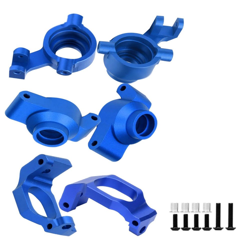 RCMYou RC Caster Blocks C-hubs&Steering Blocks&Carriers Stub Axle Upgrades Part for 1/10 Maxx WideMaxx,Aluminum Hops Up for RC Truck Mode #89086-4,#89076-4,Replace #8932,8937,8952,Navy Blue