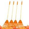 CHEERBANK 4Pcs Kid Rakes, 31" Child Size Plastic Lawn Rakes for Leaves Wooden Handle, Great Gardening Tools Gifts for Boys Girls Age 3 Year Old and Up view 1