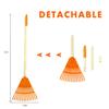 CHEERBANK 4Pcs Kid Rakes, 31" Child Size Plastic Lawn Rakes for Leaves Wooden Handle, Great Gardening Tools Gifts for Boys Girls Age 3 Year Old and Up view 4