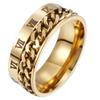 Bluelans 8mm Spinner Ring Stainless Steel Fidget Ring Anxiety Ring for Men Fidget Anxiety Ring Stress Reliever Spinner Rings Fidget Jewelry Black/Blue/Silver/Gold/Rainbow Gold US 12 view 1