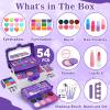 Kids Makeup Kit for Girl Gifts, 54PCS Teensymic Toys Washable Little Girls Princess Make Up Toys for 4 5 6 7 8 9 Year Old Girl Birthday Gift (Purple) view 3