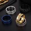 8mm Spinner Ring Stainless Steel Fidget Ring Anxiety Ring for Men Fidget Anxiety Ring Stress Reliever Spinner Rings Fidget Jewelry Black/Blue/Silver/Gold/Rainbow Black US 9 view 4