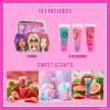 Barbie  Townley Girl Plant-Based 3Pcs Juicy Tube with Granny bag Makeup Cosmetic Set for Kids and Girls, Ages 3+, Perfect for Parties, Sleepovers & Makeovers, Multicolor view 2