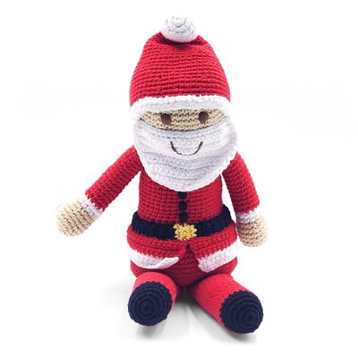 Pebble | Handmade Large Santa Rattle | Crochet | Fair Trade | Pretend | Imaginative Play | Machine Washable