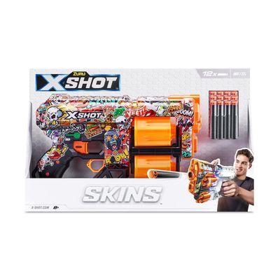 X-Shot Excel Skins Dread Sketch, Fire Distances of up to 27m / 90 feet, 12X Air Pocket Technology Foam Darts