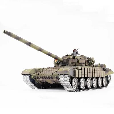 1/16 Russian T-72 RC Main Battle Tank Military WW2 Army Vehicles Remote Control Toys Soviet T72 HL 3939 Edition V7 HobbyToki (3939-1-Upgrade)