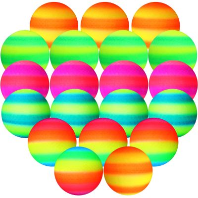 Macarrie 20 Pcs Playground Balls 6 Inches Dodgeball Kick for Kids Adults Colorful Inflatable Handballs Soccer Basketball Games Camps Schools Outdoors (Gradient Style)