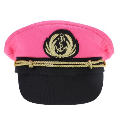 Abaodam Embroidered Cotton Sailor Hat Nautical Captain Hat for Women Men Boating Party Stage Performance Accessory