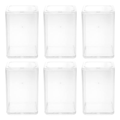 Cabilock 6pcs Transparent Display Box for Figures and Models Sturdy and Organizer for Collectibles Crafts and Home Plastic Storage