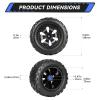 AllinRC 1/10 Scale RC Truck Tires and Wheels Pre-Glued with Aluminum 12mm Wheel Hex Nuts Compatible with 1/10 Arrma Granite Big Rock Vorteks Monster Truck (4 Pack) view 2