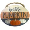 Melody Jane Dolls Houses Dollhouse Blue Hello Pumpkin Halloween Sign Wreath Miniature Door Accessory view 1
