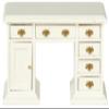 Melody Jane Dolls Houses Dollhouse Double Pedestal Kneehole Desk White 1:12 Office Study Furniture view 1