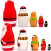 AEVVV Christmas Russian Nesting Dolls 5 pcs - Russian Doll Christmas Decorations Santa, Snow Man, Deer, Elf, Penguin view 2