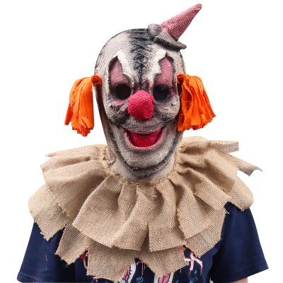 CAFELE Scarecrow Mask Burlap Sack Clown Mask Creepy Full Head Killer Hemlt Scary Halloween Cosplay Carnival Party Prop