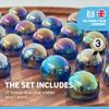 30cm Diameter Wooden Solitaire Board Game with LUSTERED Blue Glass Marbles | Classic Wooden Solitaire Game | Strategy Board Game | Family Board Game | Games for one | Board Games view 2