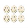 3" - 6 pack quantity Smiley face Wood cutout for crafts, wooden craft smile, summer kid crafts, multiple size options, Smiley face wood craft view 1