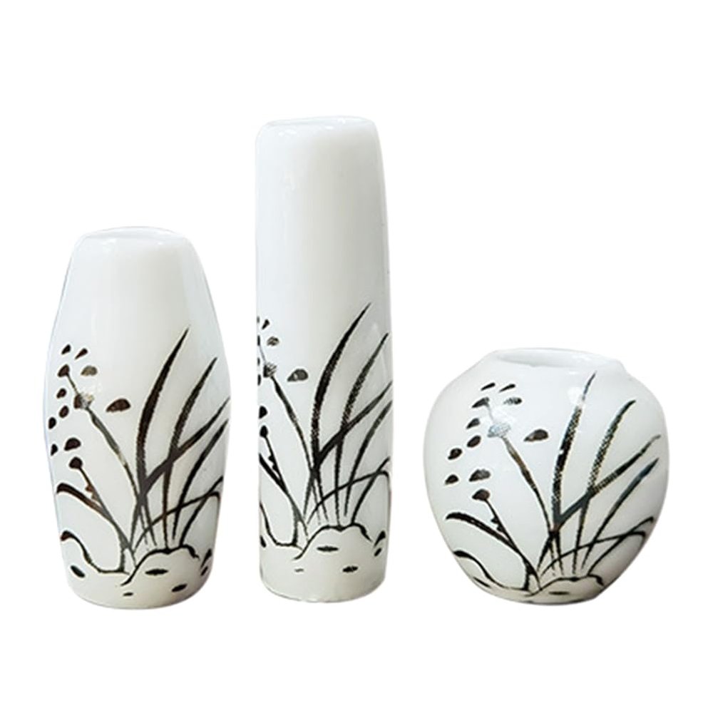 Abaodam 3Pcs Small Ceramic Flower Vases Miniature Dollhouse Mini Plant Pot Ornaments 1 12 Scale Bud Vases for Dollhouse Decor and Photography Props