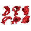 Rcarmumb RC Upgrades Part for 1/10 Maxx WideMaxx,Aluminum Caster Blocks C-hubs&Steering Blocks&Carriers Stub Axle Hops Up for RC Truck Mode #89086-4,#89076-4,Replace #8932,8937,8952,Red view 1
