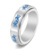ANIEJUFI Stainless Steel Spinner Rings Animal Cute Cat Fidget Band Luminous Glow Stress Relieving Anxiety Ring Silver Size 11 view 1