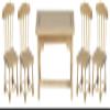 Melody Jane Dolls Houses Dollhouse Unfinished Square Table & 4 Chairs Miniature Dining Room Furniture view 1