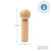 4-3/4 Inch Kokeshi Blank Wooden People, Pack of 25 Unfinished Wooden Peg People, Wooden Figurines for Crafts & Ornaments, by Woodpeckers view 2