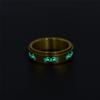 ANIEJUFI Stainless Steel Spinner Rings Animal Cute Cat Fidget Band Luminous Glow Stress Relieving Anxiety Ring Gold Size 9 view 2