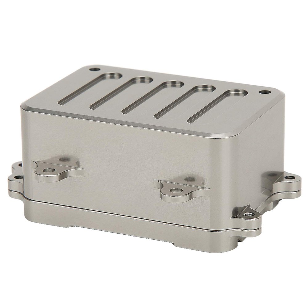 Aqur2020 RC ESC Box, Protective Metal High Strength Receiver Box Silver for 1/10 RC Crawler Car