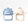 Baby Teether Pack of 2 Wearable Teether Toy Hand Teether - Little Chick and Mini Dino - Blue Baby Toy and Beige Baby Toys by Muqee Peeko Silicone Baby Teether view 1