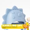 Baby Teether Pack of 2 Wearable Teether Toy Hand Teether - Little Chick and Mini Dino - Blue Baby Toy and Beige Baby Toys by Muqee Peeko Silicone Baby Teether view 4