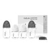 Gulicola Natural Glass Baby Bottles Set 4 Pack, Newborn Boy Breastfeeding Bottles with Slow Flow Nipples, 0 Months+, 3 oz & 5 oz - Black/White view 1