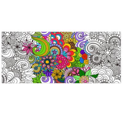 Dvbonike Jumbo Mandala Coloring Poster Giant Flower DIY Drawing Paper Art Blank Banner 55.1 x 23.6 Inch Color-in Table Cover Wall Decoration School Group Activities for Kids Arts Craft Party Suppiles