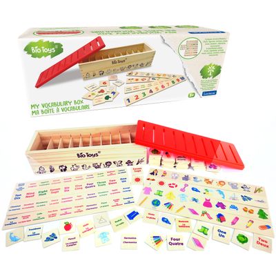 LEXIBOOK EDU250i1 Bio Toys-Vocabulary Wooden Sorting Box EN/FR