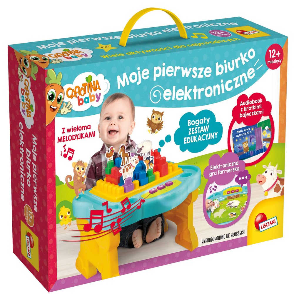 Carotina Baby Lisciani My First Electronic Desk, Fun and Education, Blocks, Cartoons, Booklet, 1+