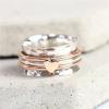 Self Love Spinner Heart Ring for Women, Fidget Anxiety Relief Rotating Wide Band Rings with Card for Her For Women Fidget Jewelry-8 view 2