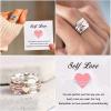 Self Love Spinner Heart Ring for Women, Fidget Anxiety Relief Rotating Wide Band Rings with Card for Her For Women Fidget Jewelry-8 view 3