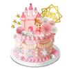 19 PCS Princess Cake Topper Castle Cake Decoration with Snowflake and Stars for Princess Birthday Supplies (Pink) view 1