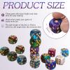 TecUnite 25 Pieces 6 Side Polyhedral Dice Set with Black Pouch Compatible with Board Activities, Parties, Math Learning and Others with Random Multi Colored Mix Color(Mix Color,6 Sides) view 4
