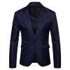 Men's Slim Fit Daily Blazer Lightweight One Button Lapel Slim Fit Business Jacket Solid Wedding Party Sport Coat (Dark Blue,Medium) view 1