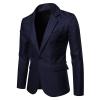Men's Slim Fit Daily Blazer Lightweight One Button Lapel Slim Fit Business Jacket Solid Wedding Party Sport Coat (Dark Blue,Medium) view 3